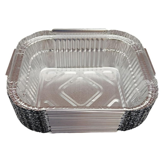 BANDEJAS DE ALUMINIO DE 410-2200 ML, BANDEJAS DESECHABLES PARA PARRILLA, RECIPIENTES PARA GRASA Y RECIPIENTES PARA ALIMENTOS 20Pcs_410ml