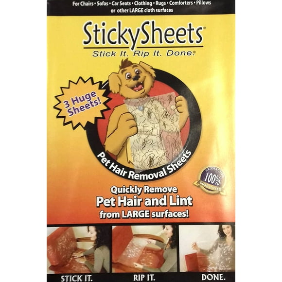 Sticky Sheets - Pet Hair Removal System Pet Hair Lint and Dirt for Chairs Sofas Car Seats Clothing Rugs- 12 Sheets