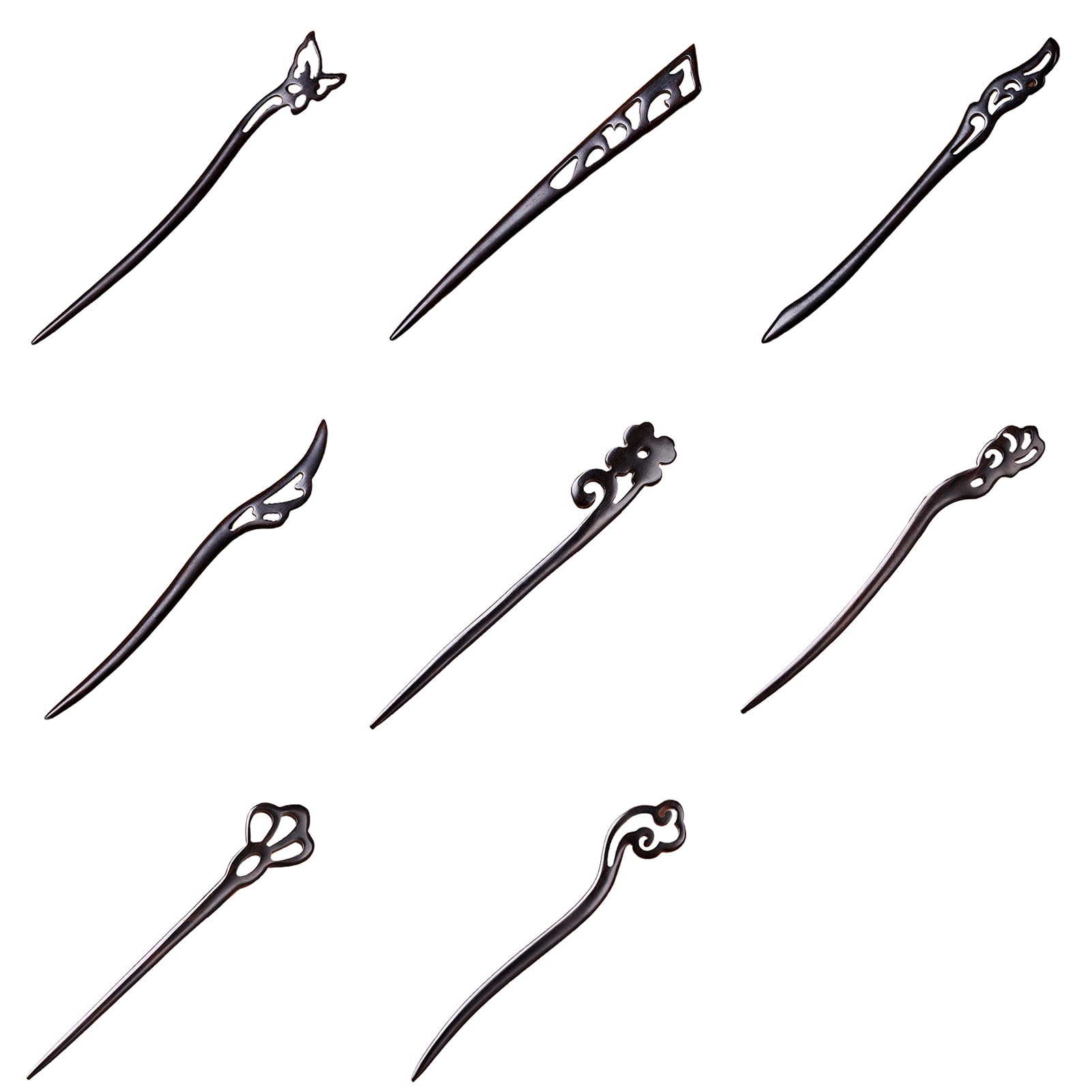 harmtty Hair Sticks Vintage Clear Texture Wooden Chinese Style Women