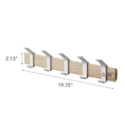 Yamazaki Home Wall-Mounted Coat Rack, Ash, Steel + Wood