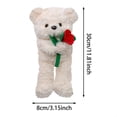 thumbnail image 3 of Soft Velvet Holding Rose Stuffed Animal Cute For Valentine Birthday Anniversary, 3 of 4