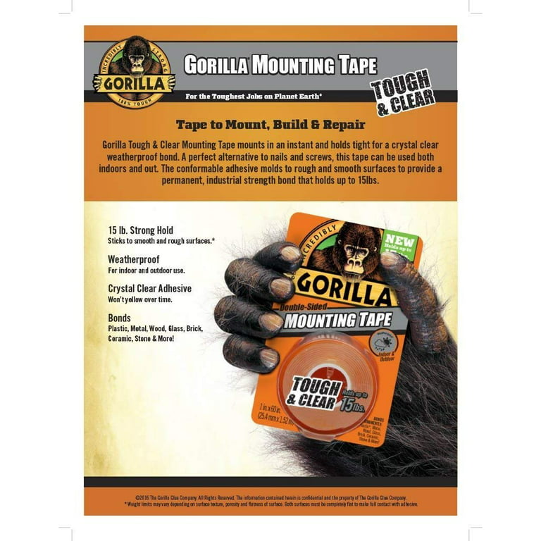 Gorilla Tough & Clear Double-Sided Mounting Tape (6065003)