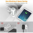 thumbnail image 5 of Tower Power Strip Flat Plug with 11 Outlets 3 USB (1 USB C),  Surge Protector Tower 1625W/13A,1050J Protection, 6 Feet Extension Cord with Multiple Outlets, Office Desk Supplies, Dorm Essentials, 5 of 6