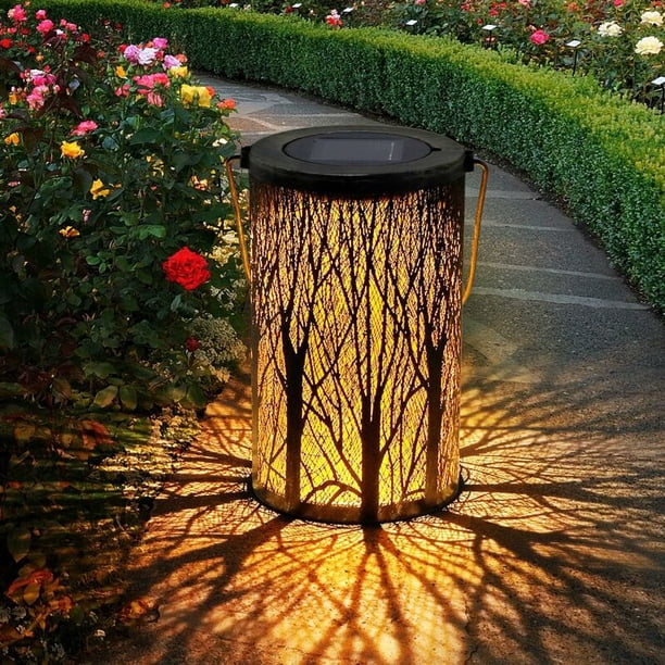 1 pieza de linterna solar para exterior, IP65 Luz solar decorativa para jardín a prueba de agua, lámpara solar para exteriores Decoraciones para caminos, jardines, patios, terrazas y patios Navidad (