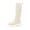 Beige, variant on Women’s Stretch Knit Knee‑High Sock Boots, Thick Lug Sole Platform Fashion Winter Boots, Comfortable Non Slip Casual Pull On Boots