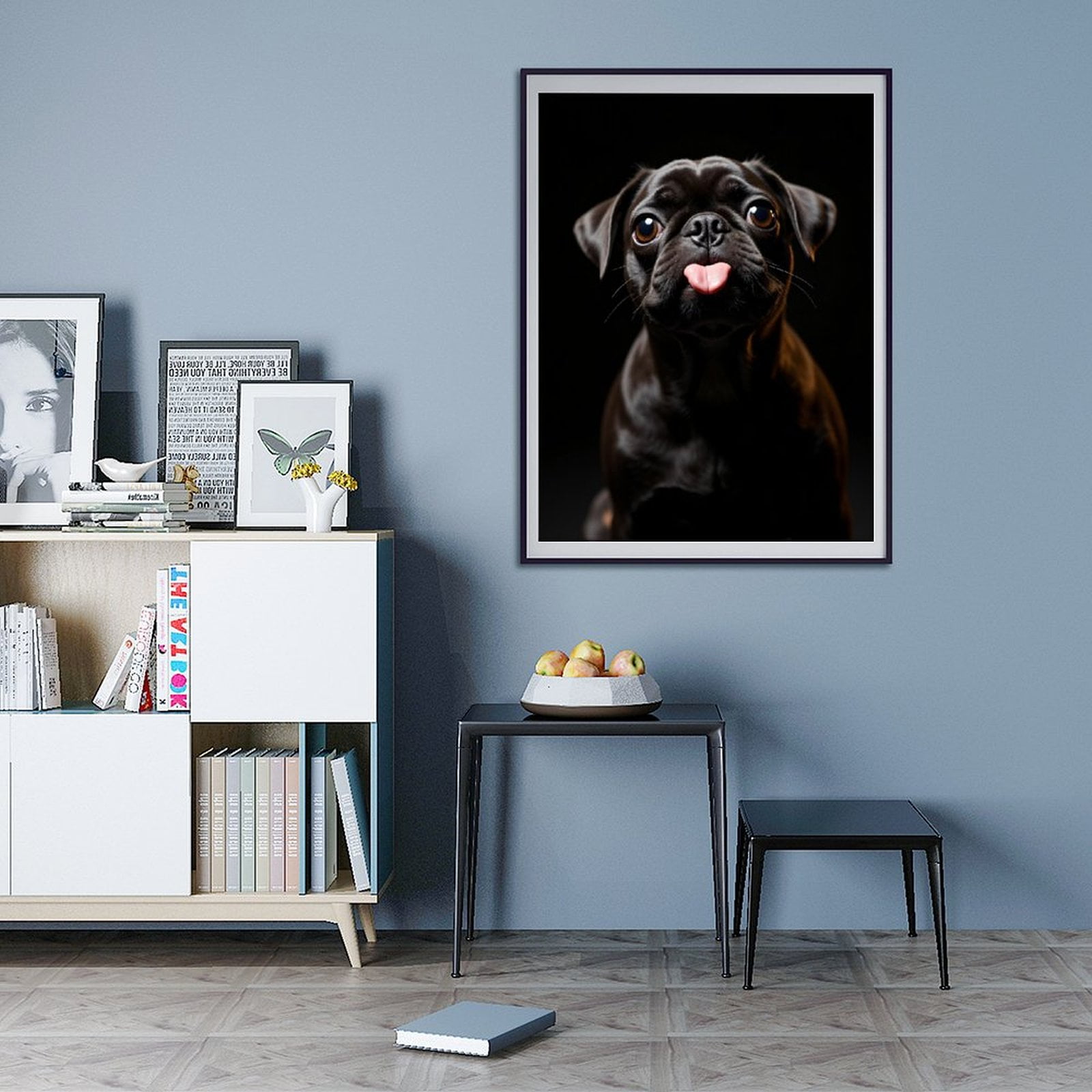 Diamond Art Kit for Adults, Adorable Pug Sticking Tongue Out Diamond Painting for Adults Beginners, DIY Diamond Art Painting Kits, 5D Diamond Painting Crafts for Home Decor 12x16 Frameless