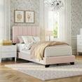 thumbnail image 6 of Reece Channel Stitched Upholstered Twin Bed, Light Pink, by Hillsdale Living Essentials, 6 of 21