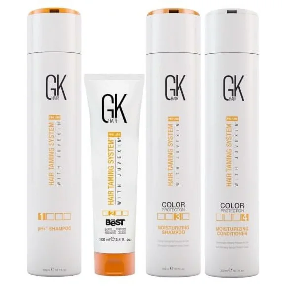 GK HAIR Global Keratin The Best Kit (3.4 Fl Oz/100ml) Traitement Capillaire Lissant Professionnel Brésilien pour Cheveux Lisses et Sans Frisottis