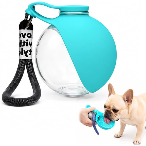 2026 New Portable Dog Water Bottle, 285ml Leak-Proof with Silicone Bowl, Compact Pet Travel Water Dispenser for Dogs & Puppies, Outdoor Walking & Travel Use(Blue)