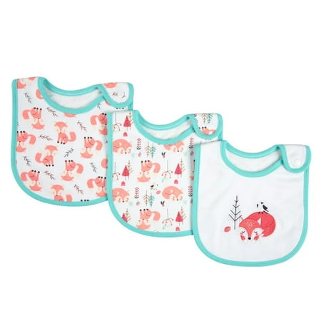 3PCS/LOT Baby Bibs Triangle Cotton Bibs Cartoon Print Saliva Towel Baby Boys Girls Feeding Apron Cotton Bandana Bibs Baby Stuff 1007 Fox