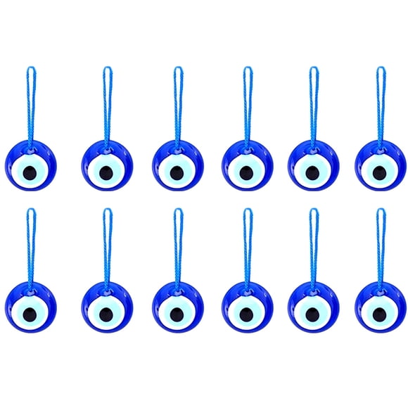Evil Eye Beads Erbulus, cristal turco, azul, 1,6 cm de diámetro, 12 unidades