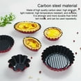 thumbnail image 5 of 10 Pieces Carbon Steel Egg Tart Mold Non-stick Flower Edge Household Kitchen Pie Pastry Mould Molding Tool Accessories Type 6, 5 of 10