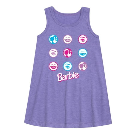 

Barbie - Original Icons in Circle Grid - Toddler and Youth Girls A-line Dress