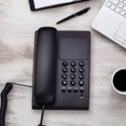 thumbnail image 4 of Black Corded Phone Desk Landline Phone Wall Mountable Telephone Support Ringer/Handset Receive  Control Flash Mute Function Redial for Hotel Office Business Home, 4 of 7