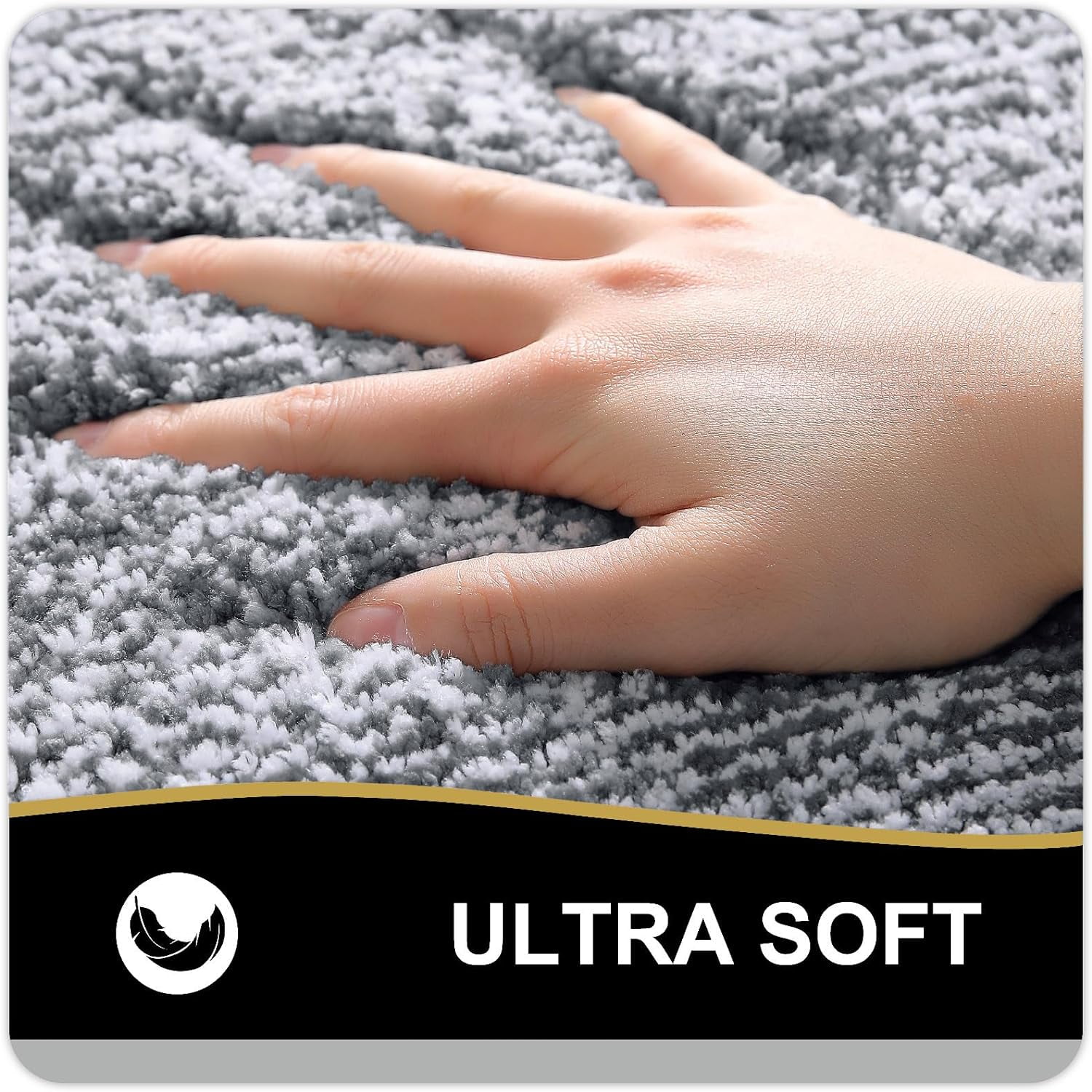 Ht Viik Bathroom Rugs 24x16, Extra Soft and Absorbent Microfiber Bath Mat, Non-Slip, Machine Washable, Quick Dry Shaggy Bath Carpet, Suitable for Bathroom Floor, Tub, Shower (Small, Dark Grey)