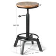 thumbnail image 2 of Gymax Industrial Bar Stool Swivel Wooden Seat Height Adjustable Counter Coffee Kitchen, 2 of 10