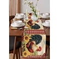 thumbnail image 2 of Vintage Rooster Burlap Cotton Table Runner 13x72 Inches Long, Pastoral Watercolor Sunflower Plaid Farmhouse Table Runners, Outdoor Dining Tablecloths Decor for Baby Shower/Party/Wedding, 2 of 6