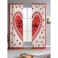 thumbnail image 2 of Red Love Sheer Curtains 63 Inch Length 2 Panels Set for Living Room/Bedroom, Valentine's Day Romantic Love Heart Beige Kitchen Curtains Grommet Semi-Sheer Curtains Drapes Window Treatments 42"x63"x2, 2 of 7