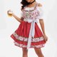 thumbnail image 2 of Vestido de Manga Corta para las Mujeres, Vestido Casual de Cuello en V de Bolsillo de Impresión de Moda Sexy Hecho de Poliéster Ligero para el Verano, Vestido de Verano para las Mujeres, 2 of 9