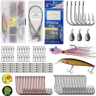 Surf Fishing Rig Making Kit, 132Pcs Saltwater Terminal Tackle Assortment  for Pompano Rig Lure Making Supplies Snell Floats Wide Gap Hooks Pyramid