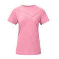 thumbnail image 3 of Weiqiqre T Shirts for Women Short Sleeve Shirts 2025 Pleated Summer Fashion Tops Loose Fit Crew Neck Casual T-Shirts Vacation Outfits, 3 of 7