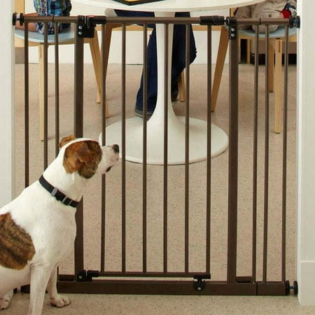 UPC 026107049124 product image for North States Extra Tall Deluxe Easy-Close Pressure Mounted Pet Gate Brown 28
