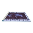 thumbnail image 2 of Ahgly Company Machine Washable Indoor Rectangle Animal Blue Traditional Area Rugs, 6' x 9', 2 of 4