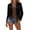 A Black, variant on Ndbuld Light Jacket Women Women V Open Front Long Sleeve Studded Fringe Tassel Cropped Solid Casual Western Jacket Outerwear,Black,L