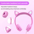 thumbnail image 5 of Olyre Cat Ear Kids Headphones Wired with Microphone,Safe 85db Volume Limited Children Headphones with RGB Dynamic Lighting and Share Function for Boys Girls for Kids Tablet Laptop Pink, 5 of 7