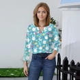 thumbnail image 4 of HAVUITYY Easter 3/4 Sleeve Sweaters for Womens, Cute Bunny Eggs Printed Womens Tops, Spring Going Out Shirts for Women Wear & Gifts, 4 of 5