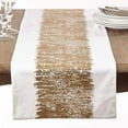 thumbnail image 2 of Fennco Styles Agatha Collection Glamorous Metallic Banded 100% Cotton 16 x 72 Inch Table Runner – Gold Table Cover for Wedding, Family Gathering, Special Events and Home Décor, 2 of 3