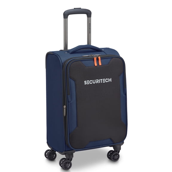 Securitech by Delsey, Rugged Softside Carry-on Expandable Spinner Luggage, Navy