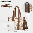 thumbnail image 5 of Teacher Tote Bag,Football and Cheer Goods Pattern Teacher Utility Tote Bag,Large Work Tote Bags for Women with Multiple Pockets,Top Zipper Closure,13.8x10.6x6.7 Inch, 5 of 5