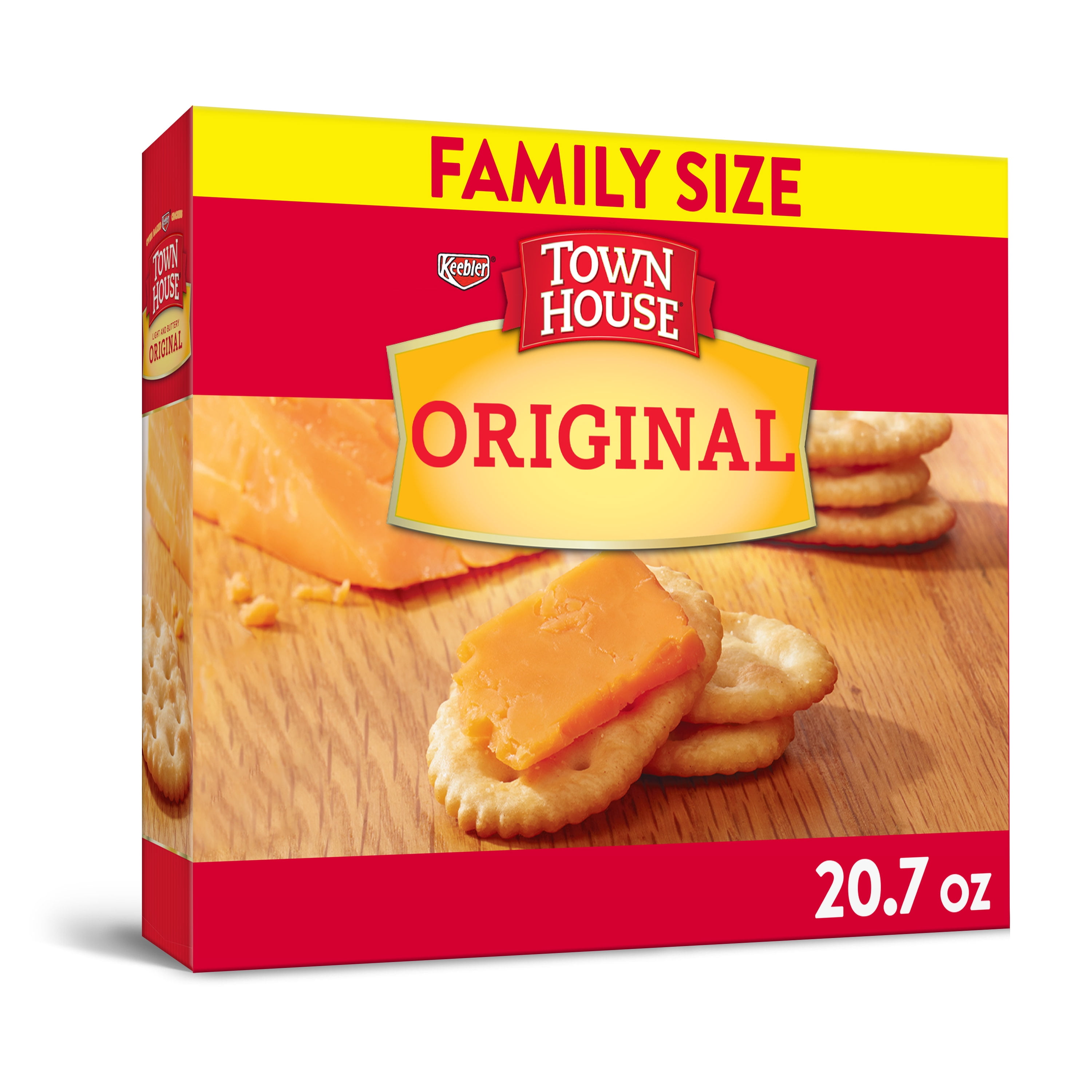 Keebler Town House, Snack Crackers, Original, Family Size, 20.7 Oz