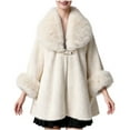 thumbnail image 4 of HTNBO Women's Large Collar Shawl Jacket Mid-Length Loose Cape Cardigan Parka Coat Outwear, 4 of 4