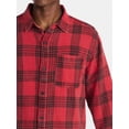 thumbnail image 4 of No Boundaries Boxy Fit Grunge Flannel Shirt with Long Sleeves, Men's XS-4XLT, 4 of 5