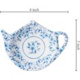 thumbnail image 3 of Supreme Housewares Blue and White Floral Tea Bag Holders, Teapot Shaped Tea Bag Coasters Spoon Rests Saucer Seasoning Dish Set, Blue, 4 x 3 Inch, Set of 4, 3 of 6