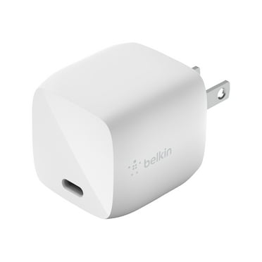 Belkin Compact Wall Charger 30W, USB-C Power Delivery Fast Charging for Apple iPhone 16, 15, 14, 13, Samsung Galaxy S25, iPad, AirPods, Tablet, Nintendo Switch 2 & More w/ 1M USB-C to C Cable - White