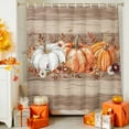 thumbnail image 4 of Shower Curtain 48"W x 72"L Thanksgiving Pumpkins Brown Wood Grain Fabric Shower Curtains Set with Hooks Water Repellent Bathroom Curtains Machine Washable Bathroom Accessories, 4 of 6