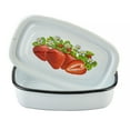 thumbnail image 3 of Novomoskovsjka Posuda Strawberry Enamel Tray with Lid 1.1 Qt (1 L) Enameled Steel Container Enamelware Food Storage Container with Lid Kitchen Food Container, White, Red, 3 of 11