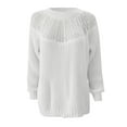 thumbnail image 3 of Fesfesfes Ladies Sweater Round Neck Lace Fashion Sweater Tops for Women Raglan Shoulder Long Sleeve Sweater Plus Size $10, 3 of 7
