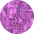 thumbnail image 1 of Ahgly Company Indoor Round Abstract Purple Modern Area Rugs, 6' Round, 1 of 4