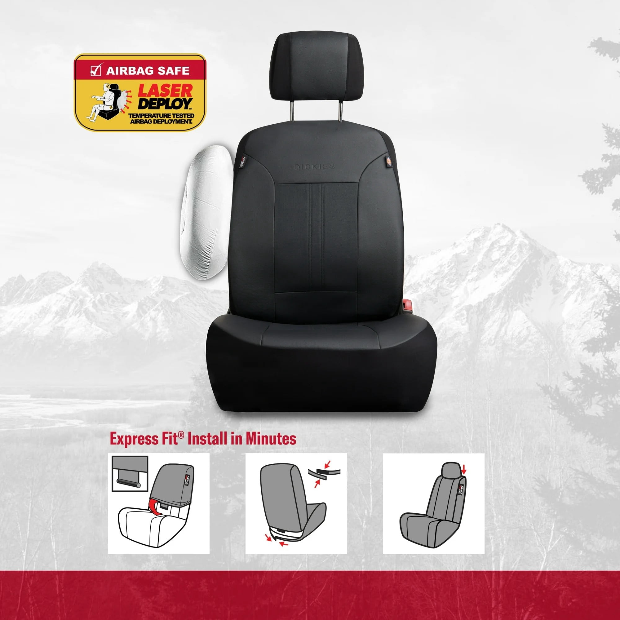 Open Box Genuine Dickies 3-Piece Peterson Seat Cover Set, Black