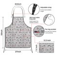 thumbnail image 3 of Gray Cow Expression Pattern Apron-Garden Aprons for Women with Pockets-Cotton Linen Waterproof Kitchen Cooking Gardening Aprons Adjustable for Kitchen,Cooking,BBQ and Salon 33x27 Inch, 3 of 7