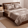 thumbnail image 5 of Say Yes Bedding Marrisa Brown Floral 100% Cotton Sheet set with pillowcase, 5 of 6