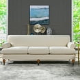 thumbnail image 6 of Jennifer Taylor Home Alana 88" Lawson Living Room Three-Cushion Recessed Arm Sofa Couch with Metal Casters, Light Beige, 6 of 8