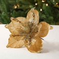 thumbnail image 4 of Adornos de flores artificiales para árbol de Navidad, flores de magnolia con purpurina para Navidad, Año Nuevo, fiestas, bodas, vacaciones, decoraciones DIY, 4 of 5