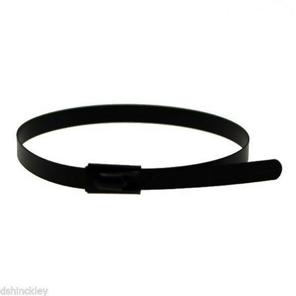 20" 300lb - Black Polyester Coated 316 Stainless Steel Cable Ties Part #SSPC20-HD 100/bag