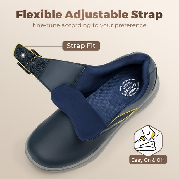 FitVille Mens 10.5 EEW Extra‎ Wide Diabetic Walking Shoes Hook Loop Navy FitVille Mens 10.5 EEW Extra Wide Diabetic Walking Shoes  main image 4