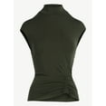 thumbnail image 6 of Scoop Women’s Ruched Mock Neck Top, Sizes XS-XXL, 6 of 6
